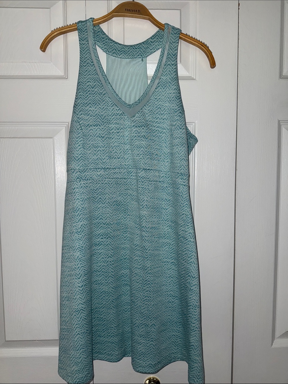 Mondetta Light Aqua Chevron Racerback Mini Dress